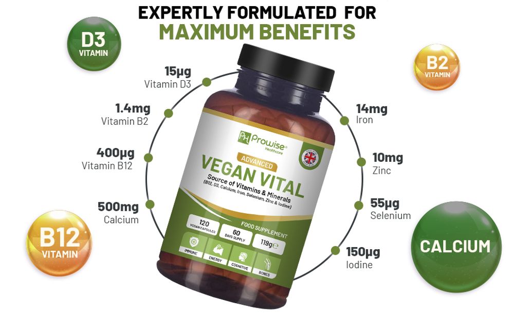 Prowise Vegan Vital Complex - Vitamins and Minerals Formulation to Support a Plant