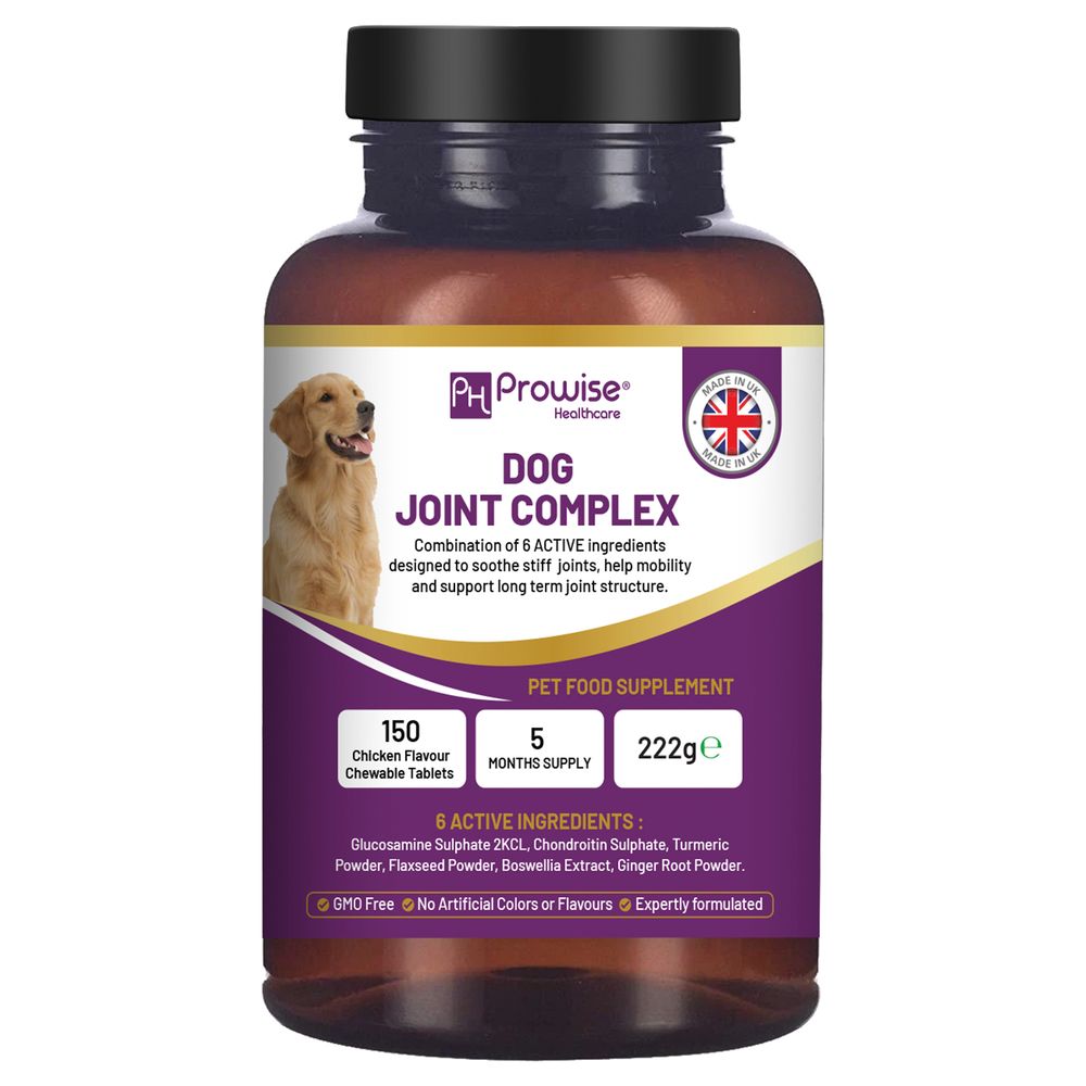 Dog Joint Support 150 Chicken Chewable Tablets 5 Months Supply | UK Made by Prowise