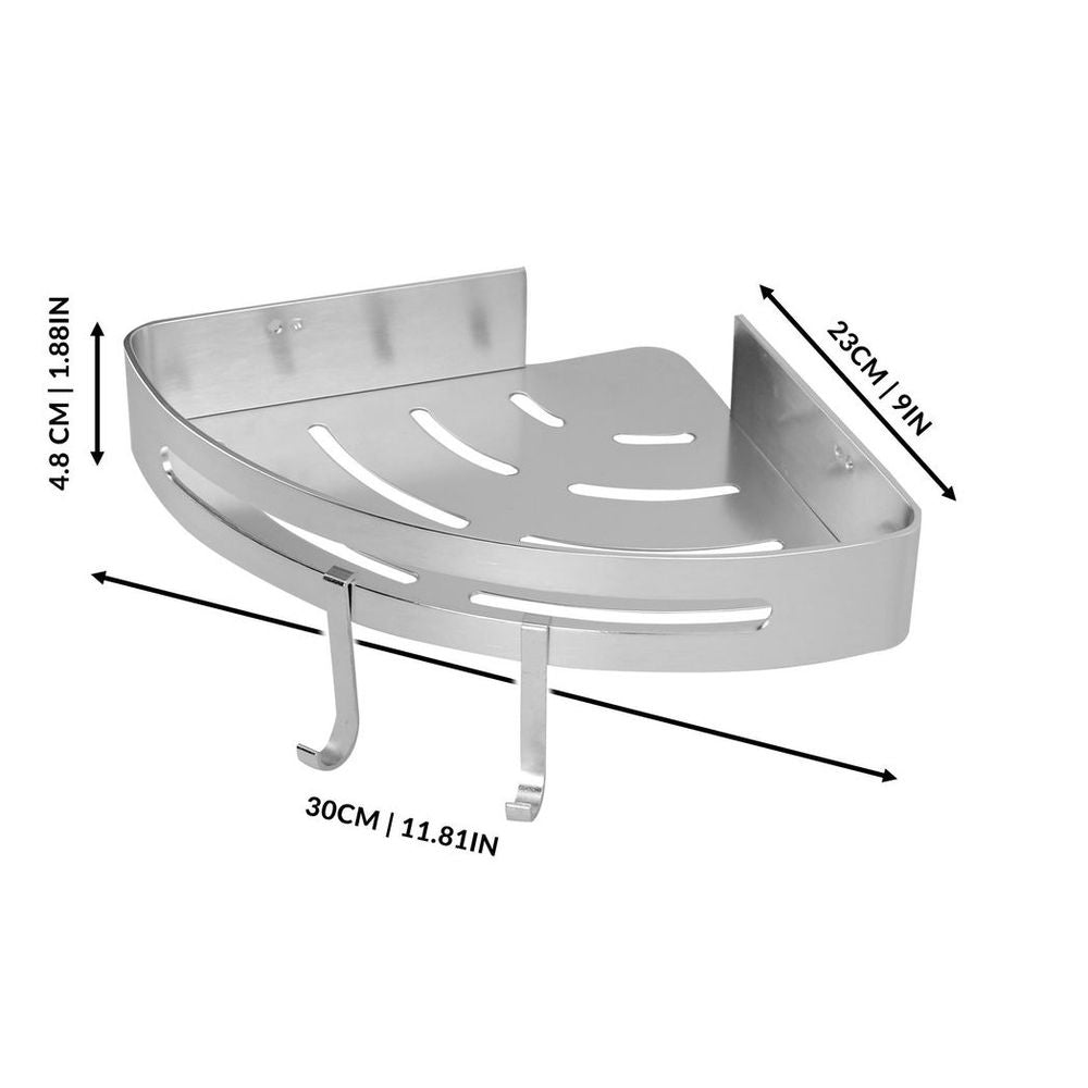 Adhesive Corner Shower Caddy 1 Tier | M&W