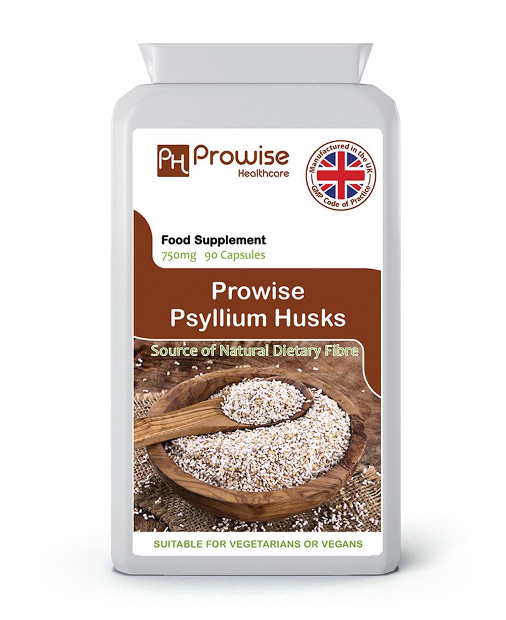 Psyllium Husks 750mg x 90 Capsules by Prowise Healthcare