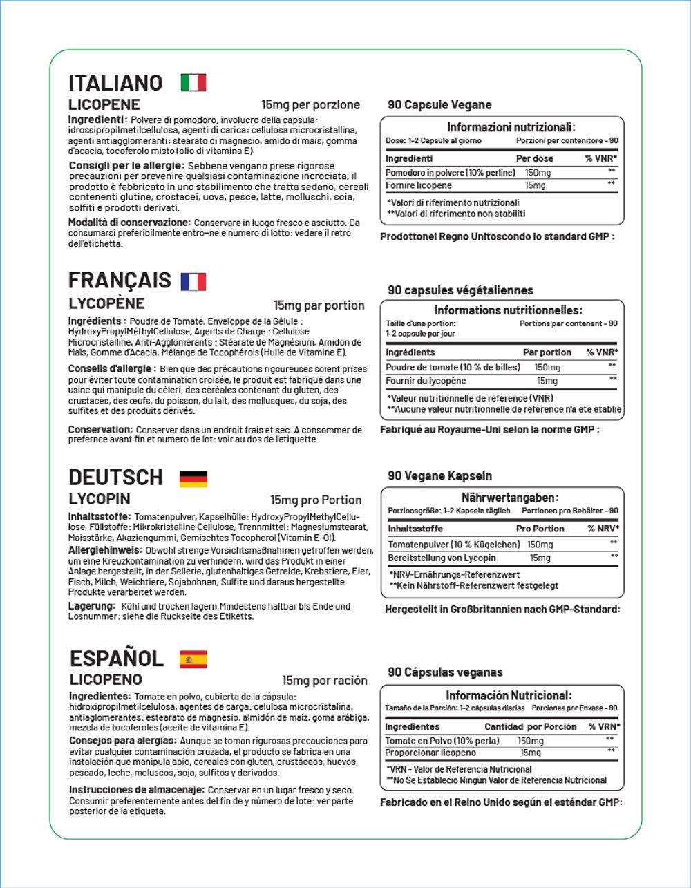 Lycopene 15mg 90 Capsules by Prowise Healthcare