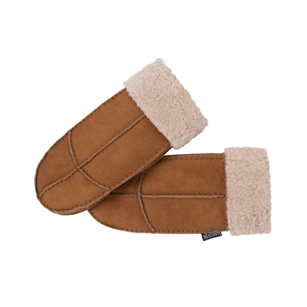 Nordvek Sheepskin Mittens for Women - Cozy Fur Cuff & Luxurious Warmth